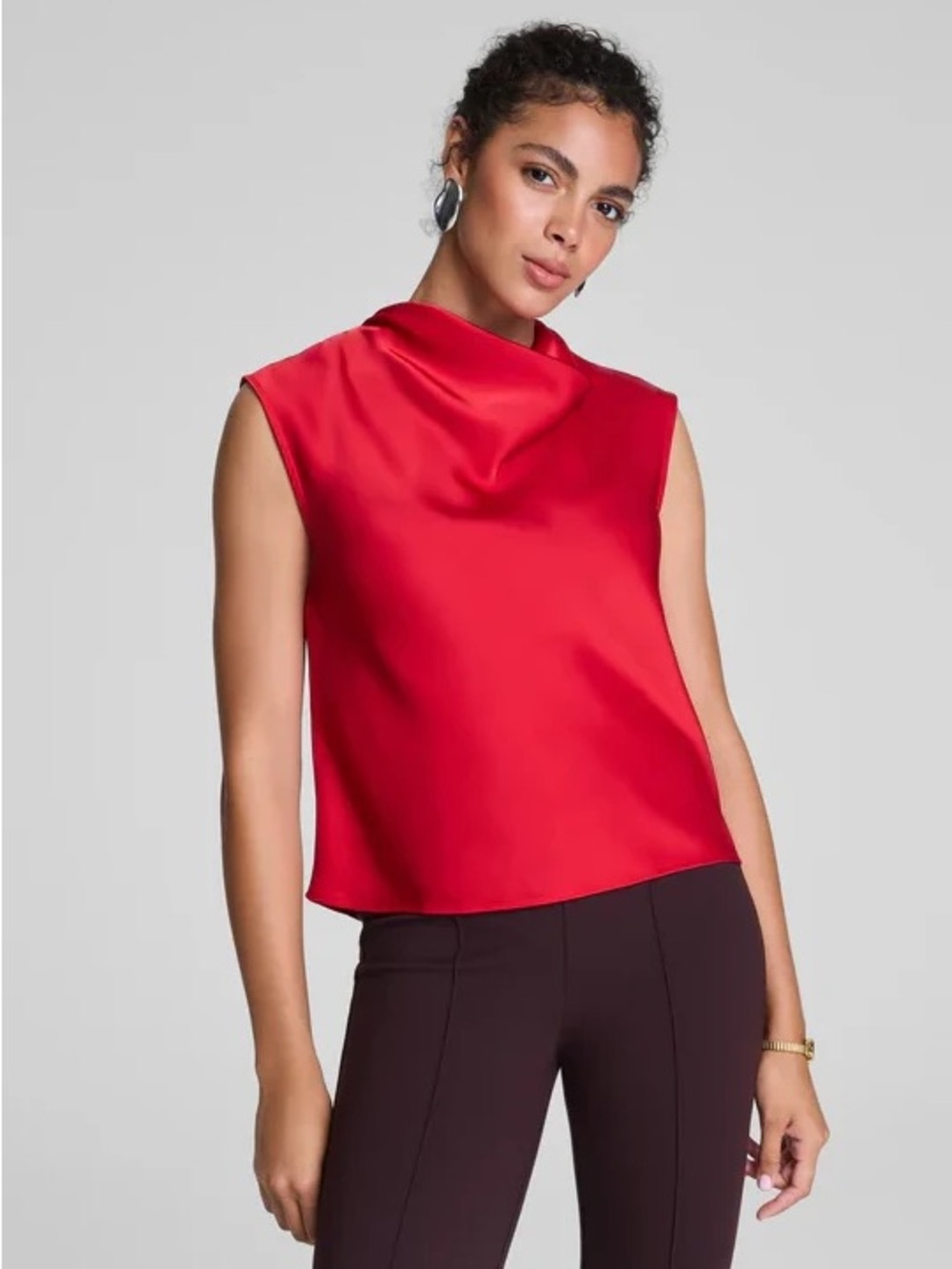 SPANX SILKY SMOOTH COWL NECK SLEEVELESS TOP